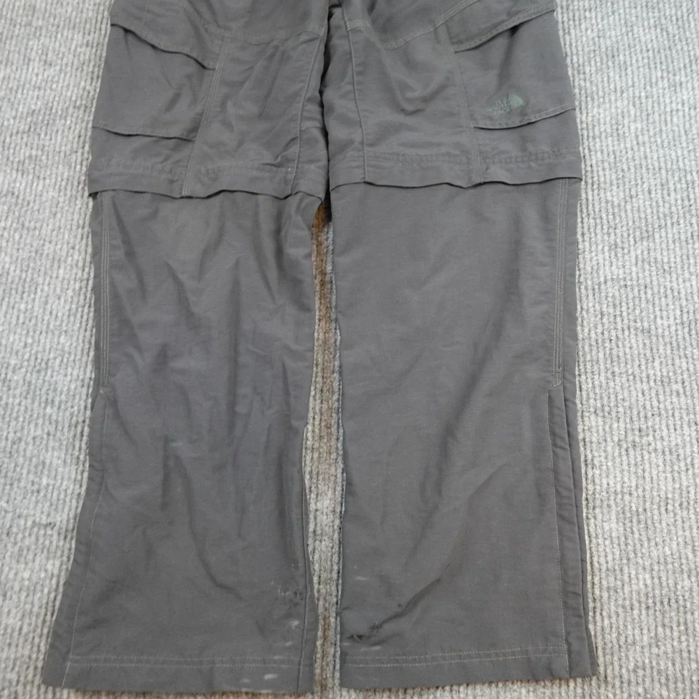 North Face Convertible Pants Mens Medium Gray Hiking Elastic Waist Hiking
